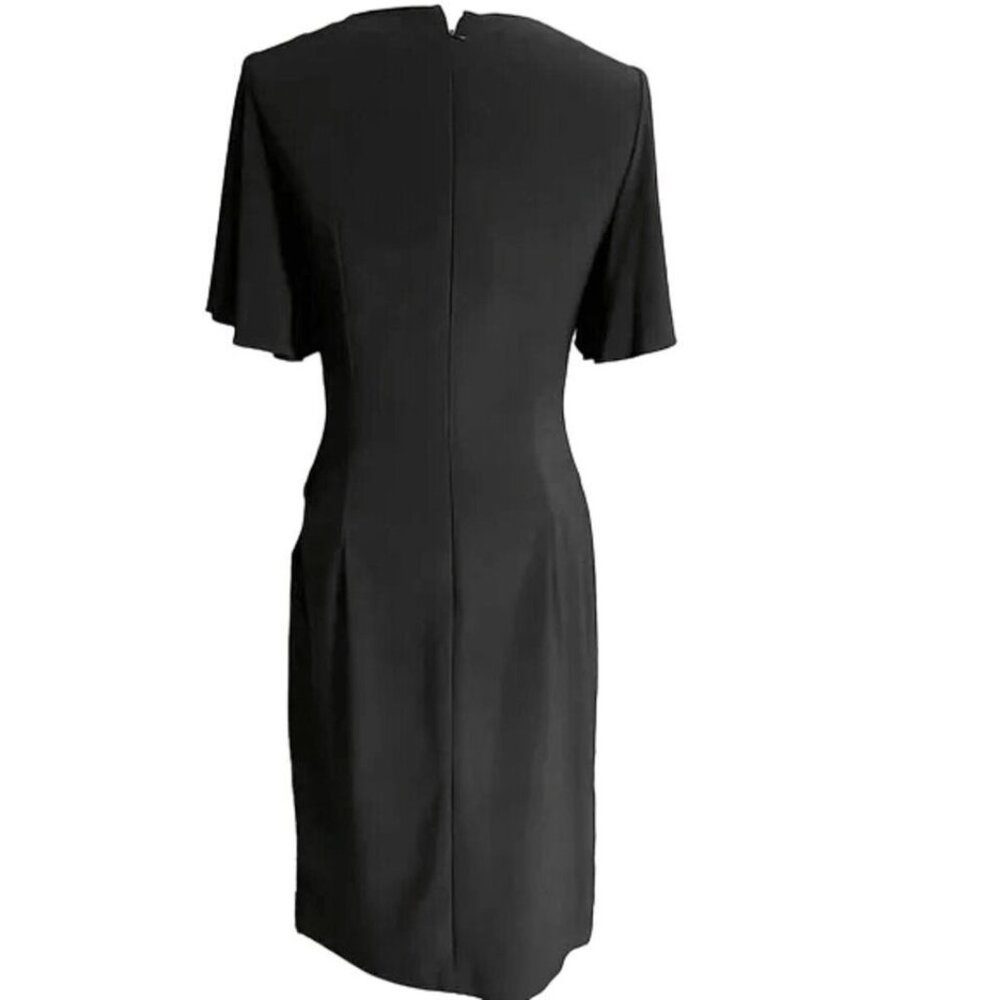 Adrianna Papell V-Neck Twist Knot Flutter Sleeve Petite Dress — Size 4P - Picture 3 of 9